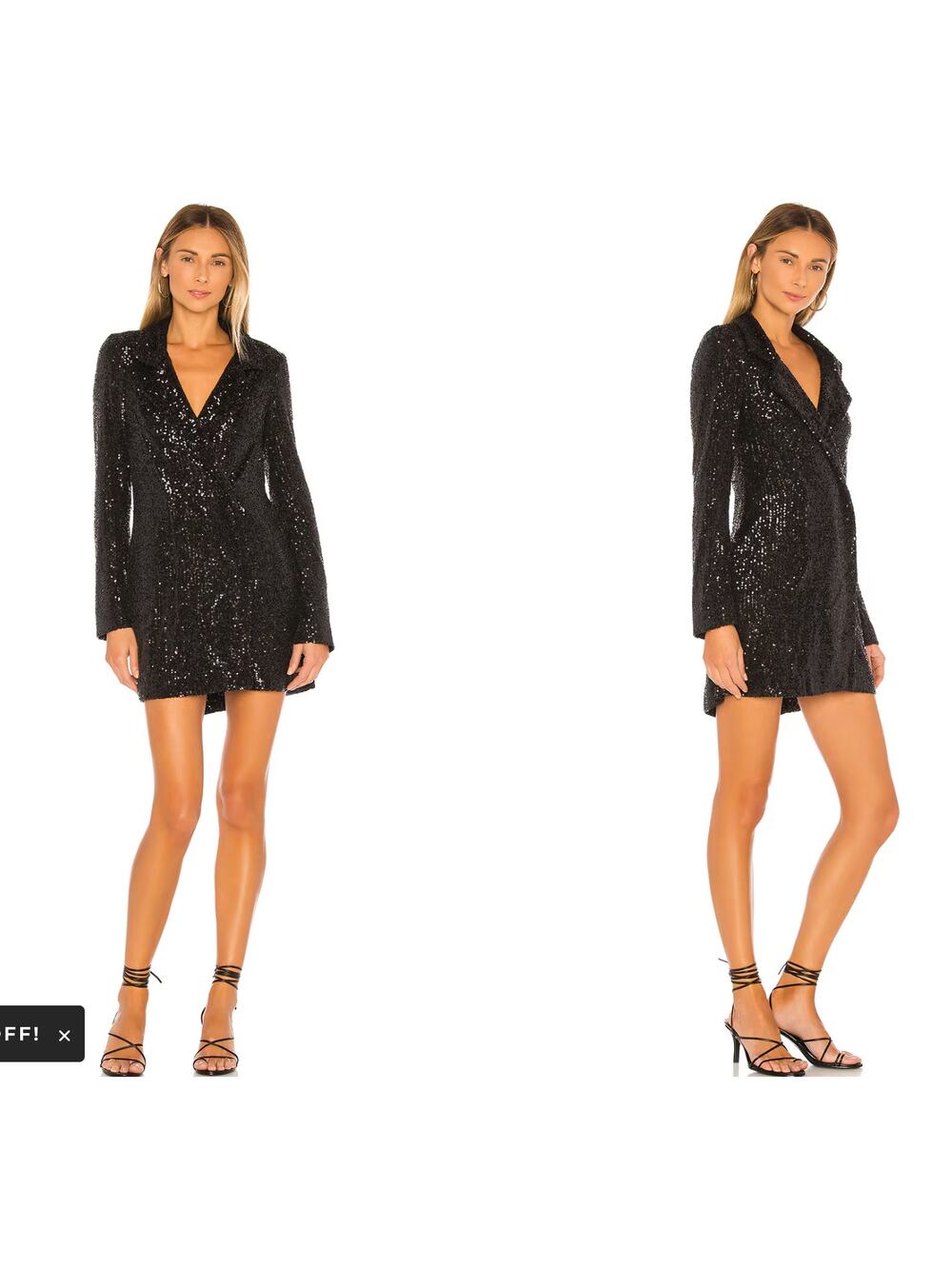 Show Me Your Mumu Bazel Blazer Sequin Mini Dress Black NWT Small